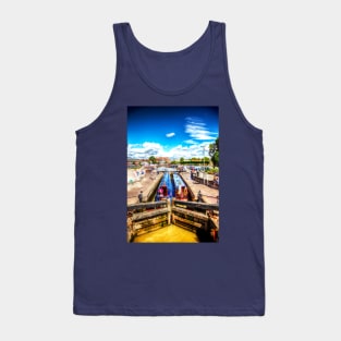 Narrow Boats In Lock, Stratford Upon Avon River Avon Tank Top